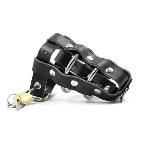 OHMAMA FETISH - ETUI EN CUIR AVEC ANNEAUX MÉTALLIQUES ET CADENAS 1(1)