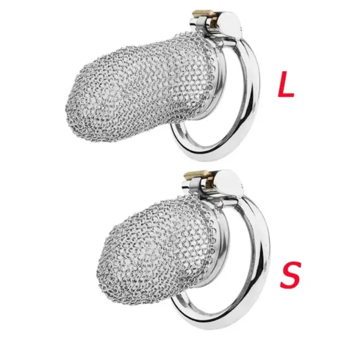 dispositif de chasteté en maille acier pour hommes