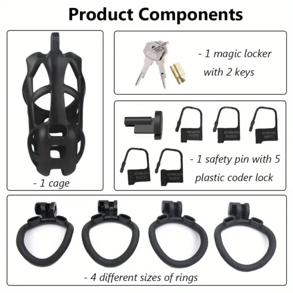 Cage de chasteté pour pénis masculin avec serrure