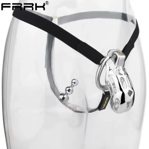 cage de chasteté en acier + ceinture