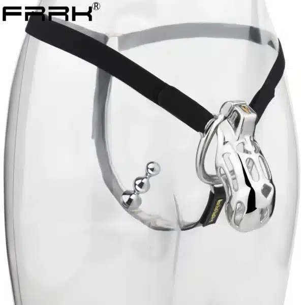 cage de chasteté en acier + ceinture